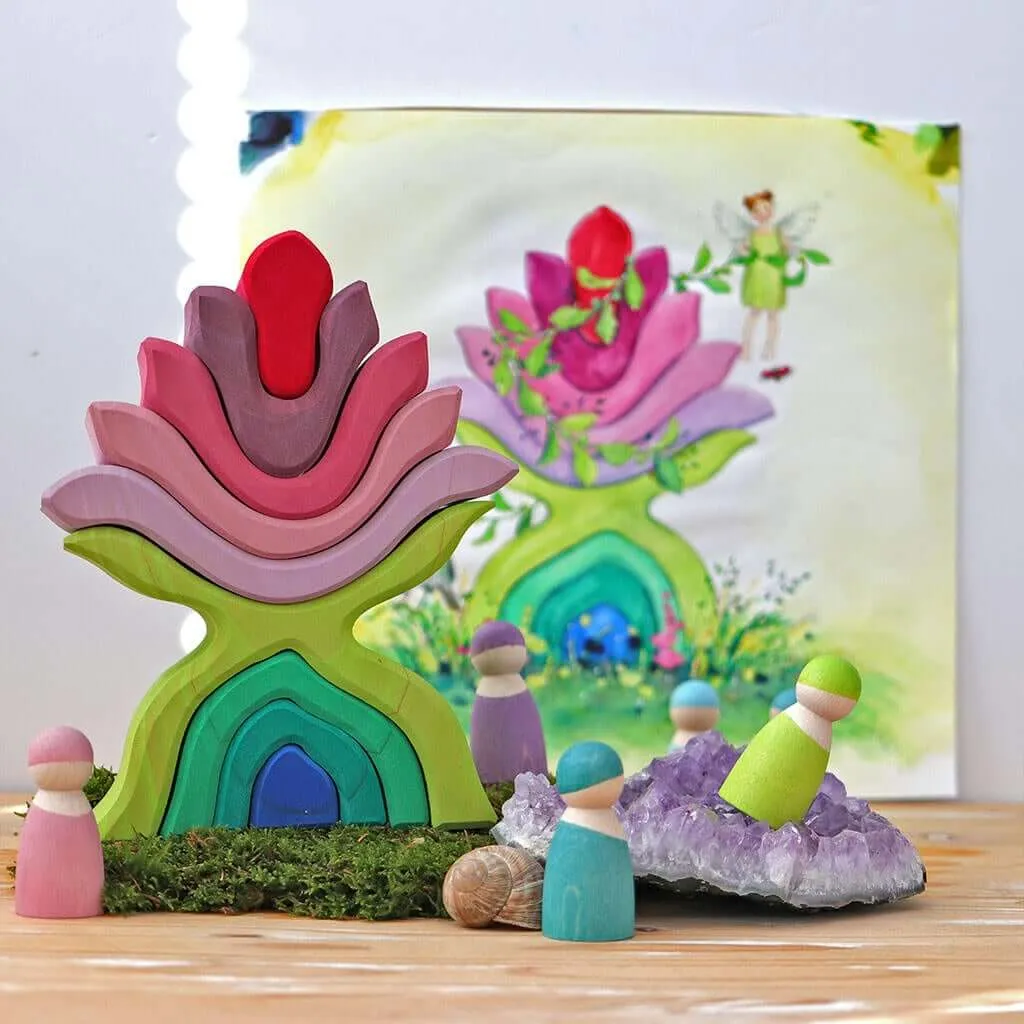 Authentic Grimm's Flower Stacking Toy