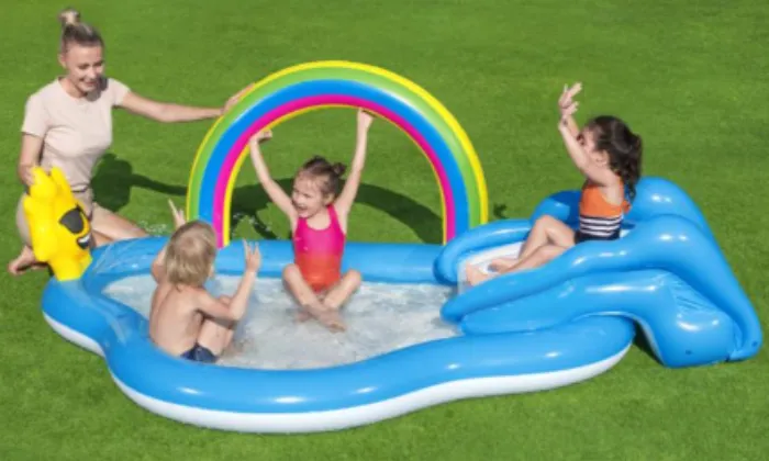 Bestway 2.57m x 1.45m x 91cm Rainbow n' Shine Pool and Play Center -170 L