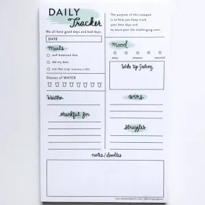 Daily Self Care Tracker Notepad