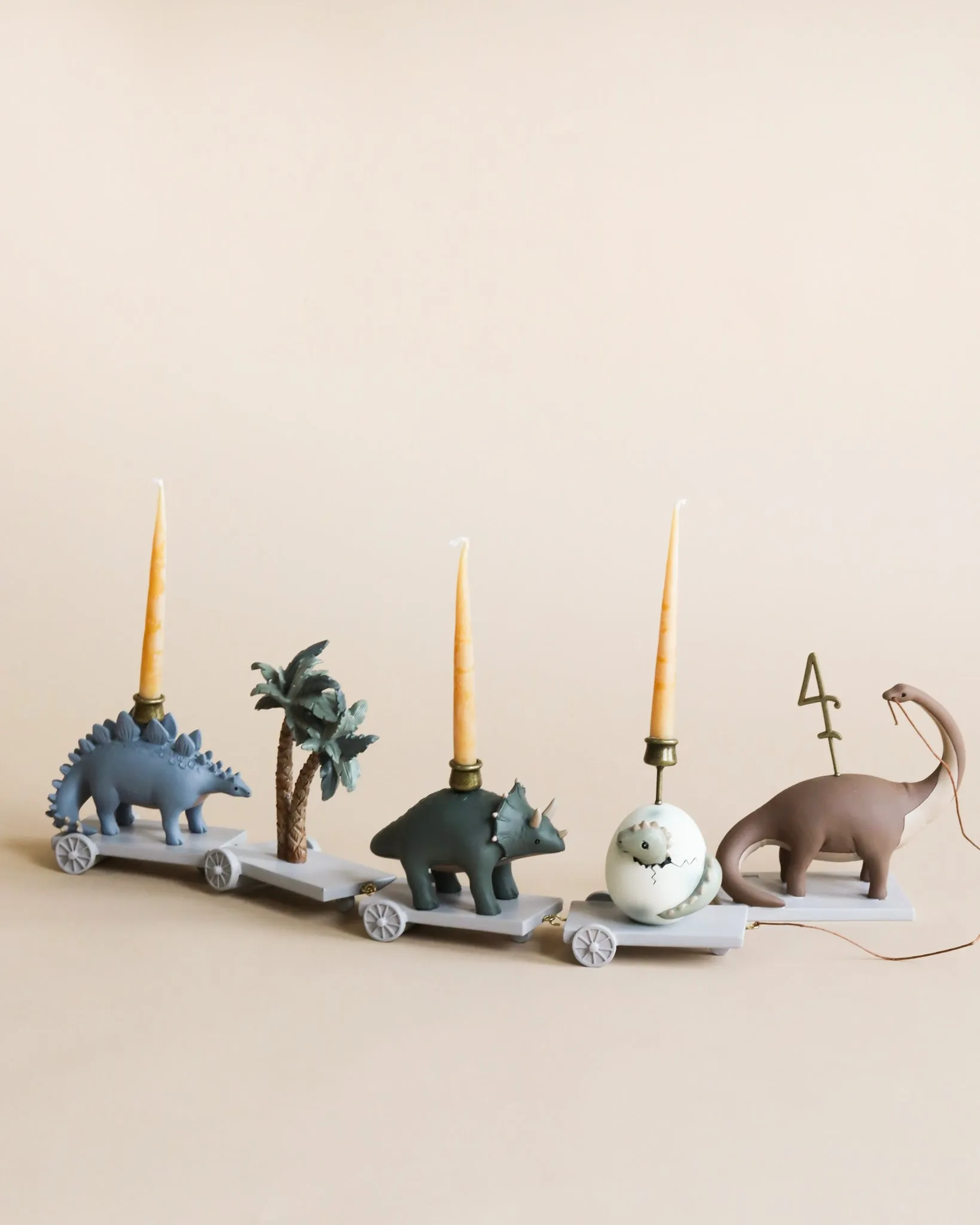 Dinosaur Birthday Train With Beeswax Candles