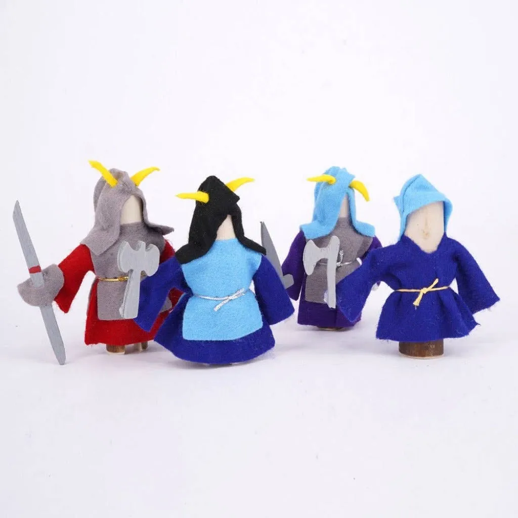 Felt and wooden Vikings