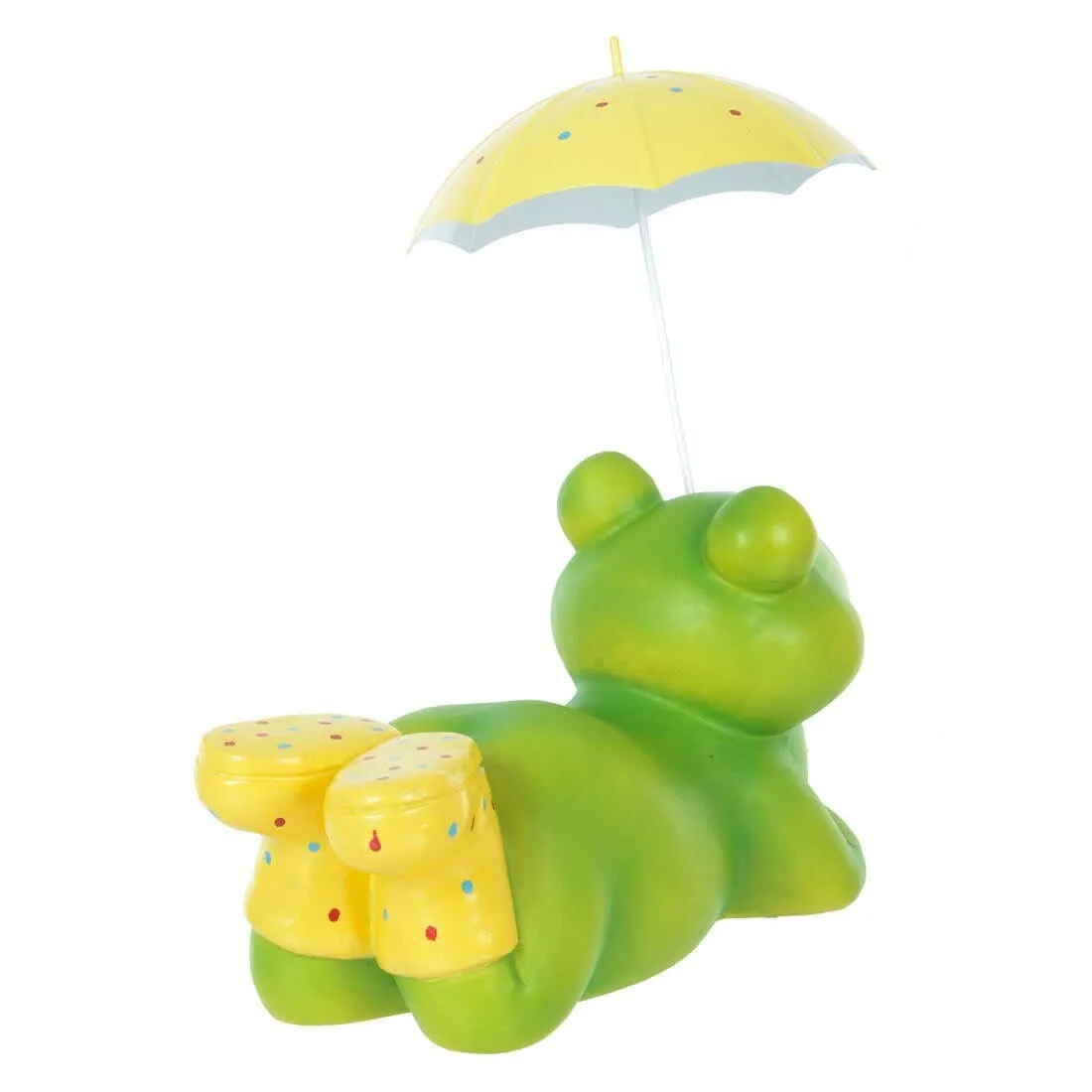 Frog With Umbrella Garden Ornament Novelty Outdoor 32cm