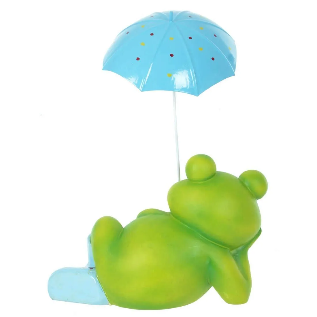 Frog With Umbrella Garden Ornament Novelty Outdoor 32cm