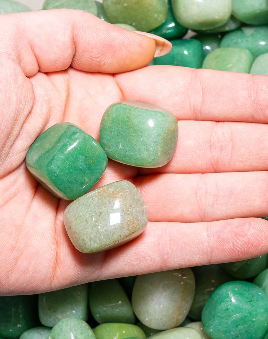 Green Aventurine Tumbled Crystals Set of 3 (1 Inch)