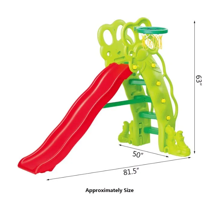 Kids Slide and Basketball Hoop Playset