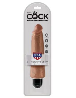 King Cock 8 Vibrating Stiffy Tan "