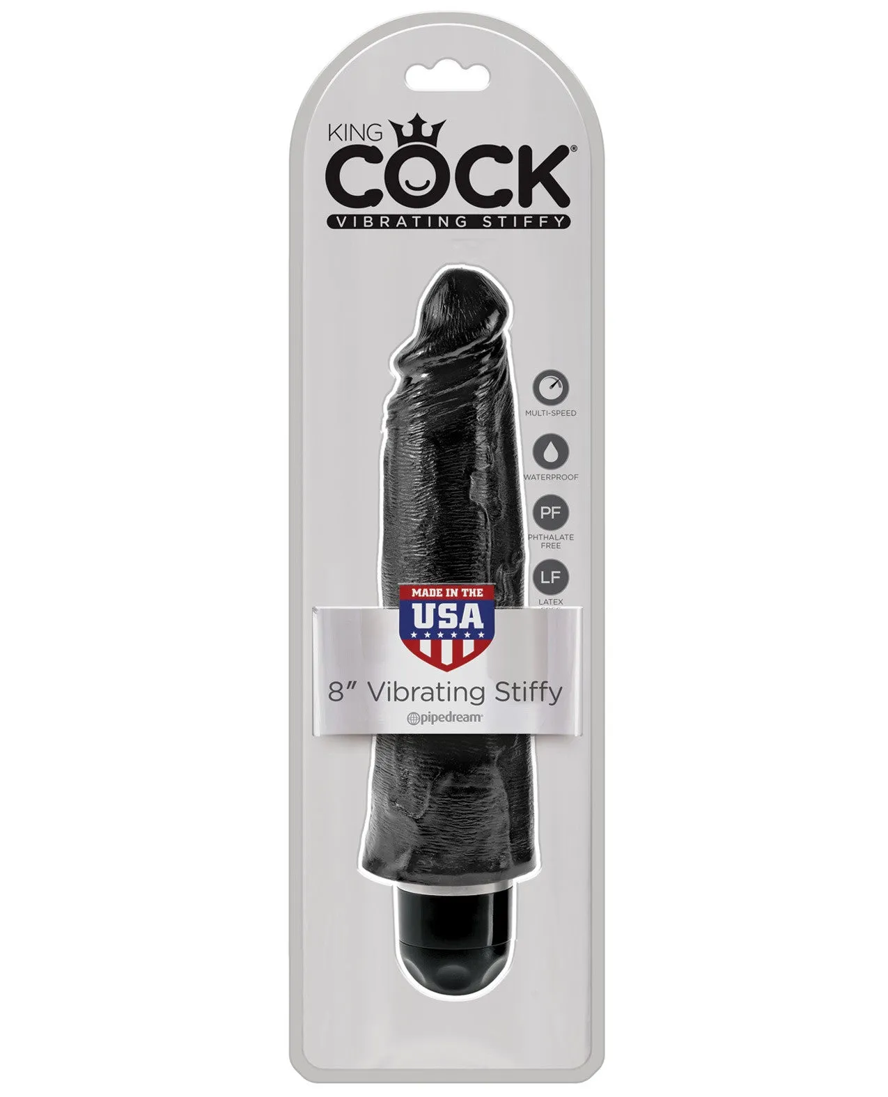 King Cock  8" Vibrating Stiffy - Black