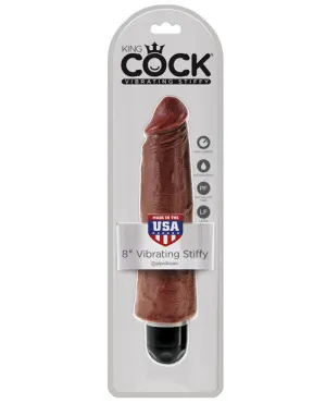 King Cock  8" Vibrating Stiffy - Brown