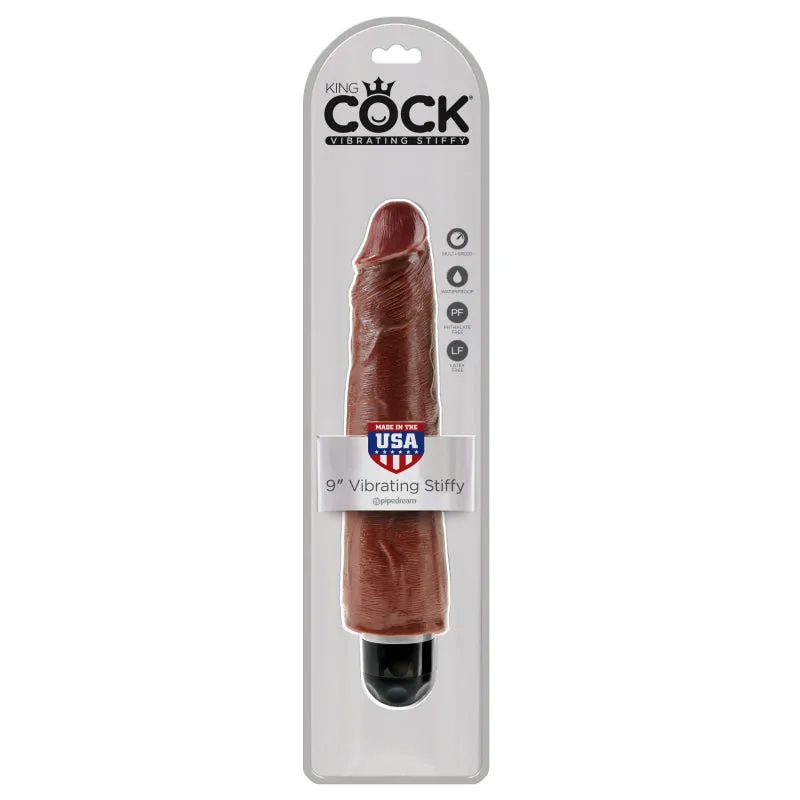 King Cock 9" Vibrating Stiffy Brown