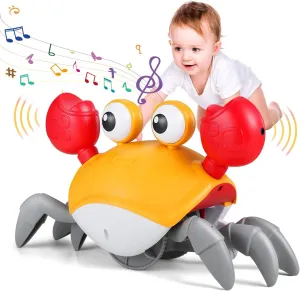 KIPA GAMING Toddyz Crawling Crab Baby Musical Kids Toy with Led Lights & Rechargeable Battery | Interactive Early Learning and Entertainment Toys for Kids Toddlers & Infants | Tummy Time Dancing Toys