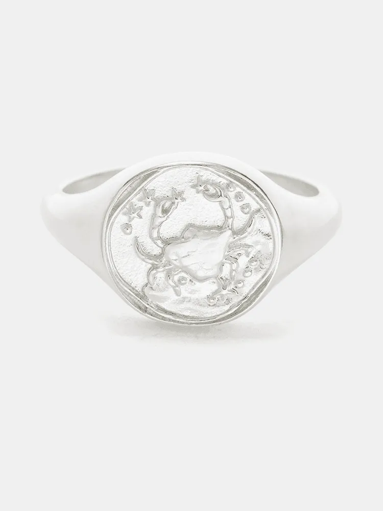 Kirstin Ash Cancer Signet Ring - Sterling Silver