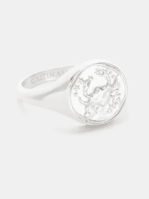 Kirstin Ash Cancer Signet Ring - Sterling Silver