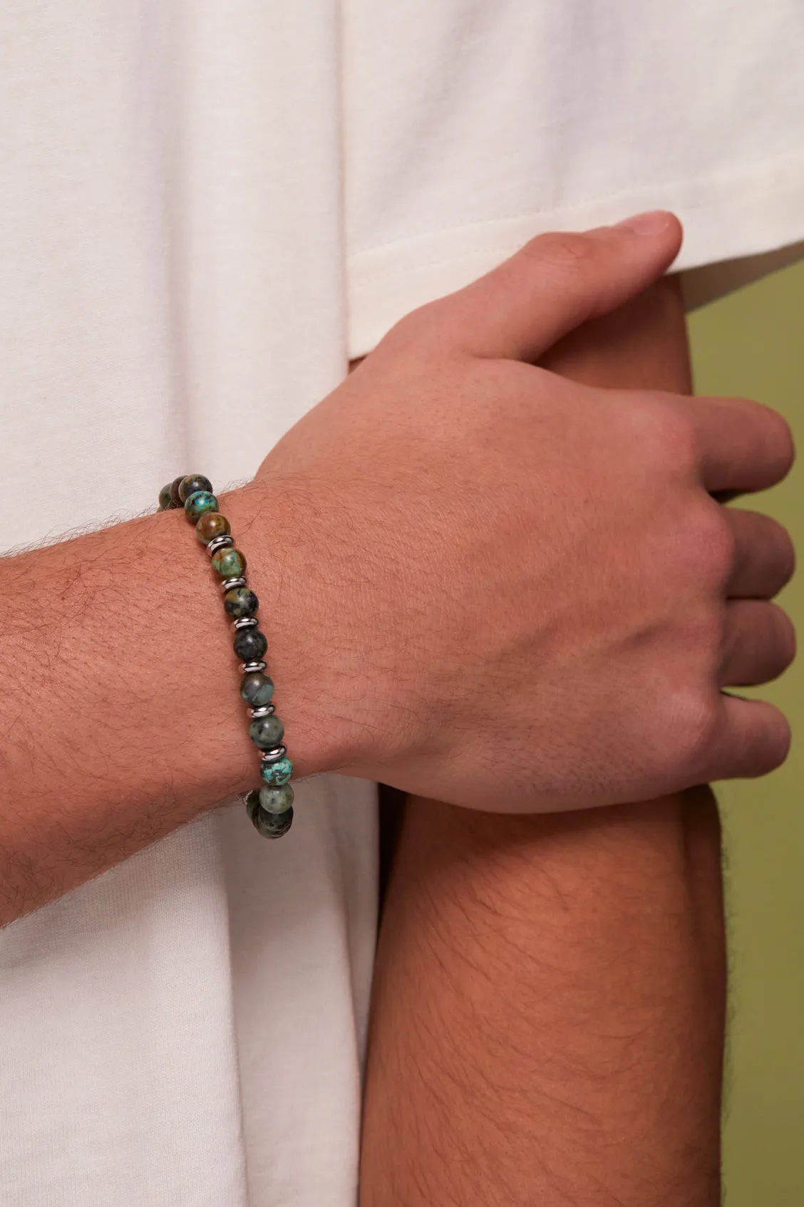 Mens Gemstone Beaded Bracelet