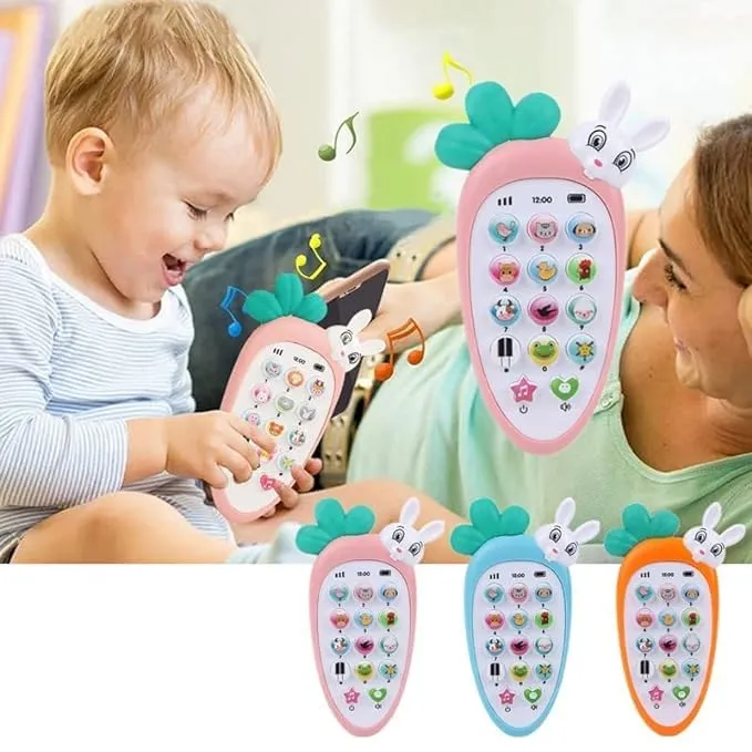 Niku Mobile Phone Musical Toy for Kids Baby Toddler | Carrot/Rabbit face | 20 Musical Animal Sound Toy | Birthday Party Gifts for Girl Boy (Multicolor)