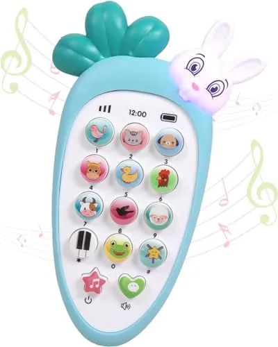 Niku Mobile Phone Musical Toy for Kids Baby Toddler | Carrot/Rabbit face | 20 Musical Animal Sound Toy | Birthday Party Gifts for Girl Boy (Multicolor)