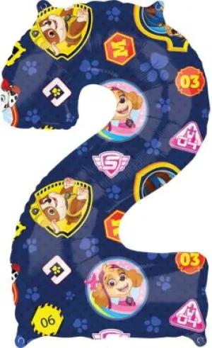 Paw Patrol - 26" Number '2' Blue Mylar Balloon