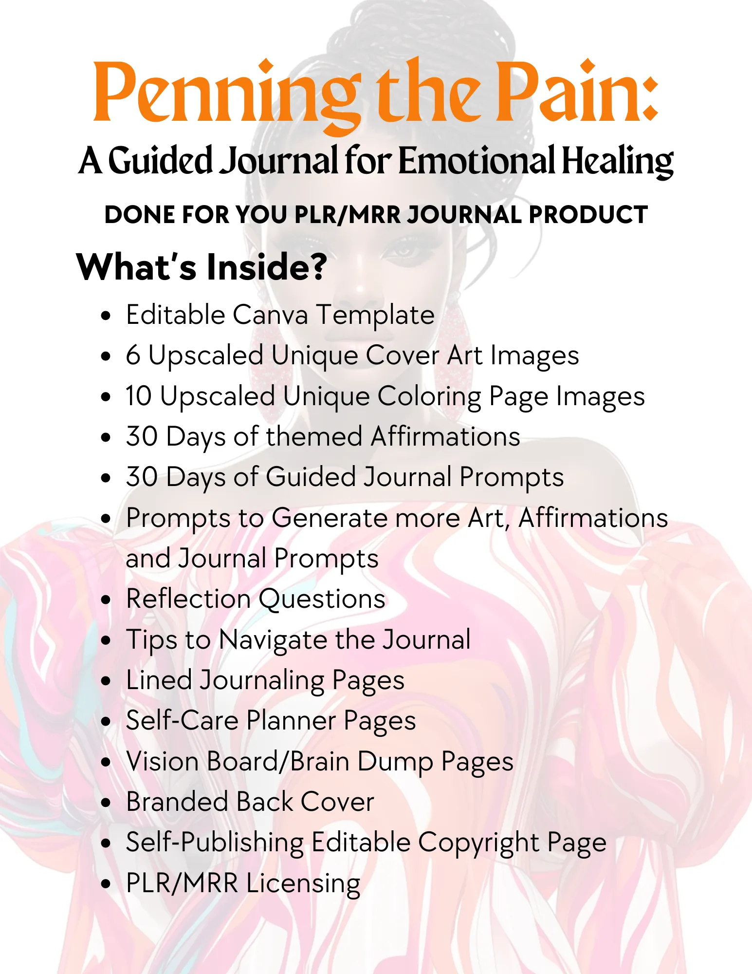 Penning the Pain | PLR (Private Label Rights) Done For You Self-Publishing Journal plus Art and Prompts