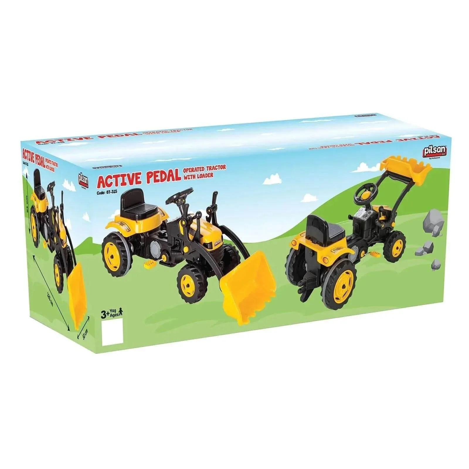 Pilsan Active Ride On Tractor with Pedal - Yellow