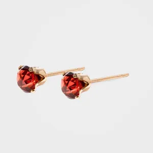 Pink Tourmaline Stud Birthstone Earrings, Gold - Silver | By Lunar James