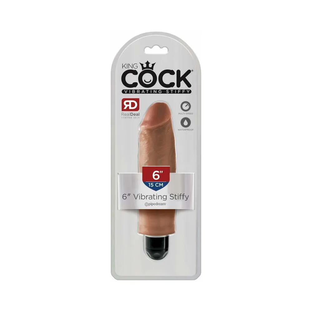 Pipedream King Cock 6 in. Vibrating Stiffy Realistic Dildo Tan