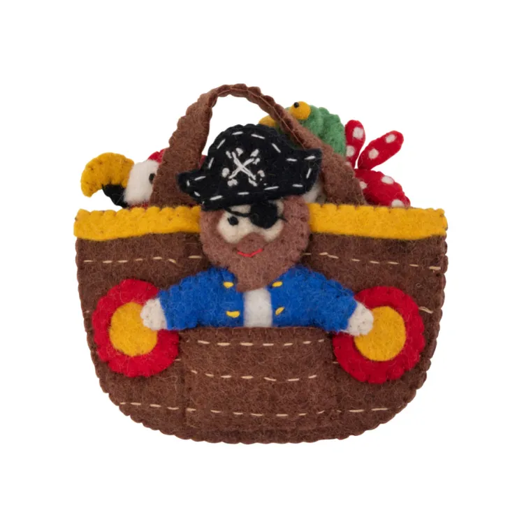 Pirate Ship Finger Puppet Play Bag