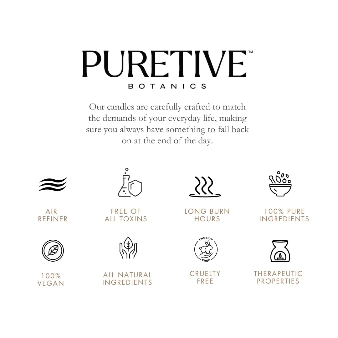 Puretive Scented Candle, Inner Peace Scented Aroma Therapy Candle | Neroli, Cypress, Grapefruit & Eucalyptus, 100% Soy Wax & Essential Oil, 35 hrs Burn time, for Home Decoration, Gifting | 480 Grams