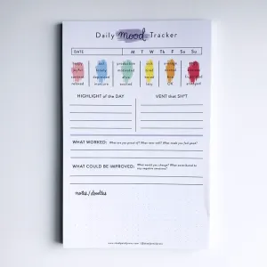 Rainbow Mood Self Care Tracker Notepad