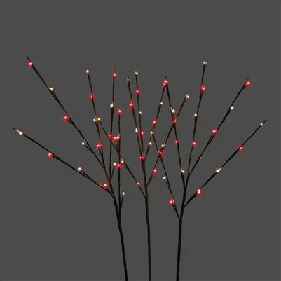 Red & White Lighted Branch Set - Plug In