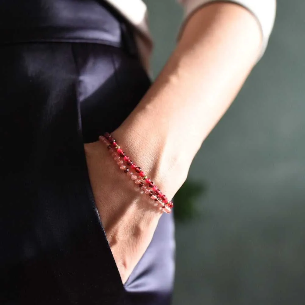 Red Garnet Adjustable Gemstone Bracelet