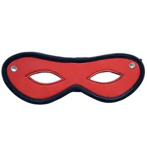 Rouge Garments Red Open Eye Bondage Leather Mask for Couples