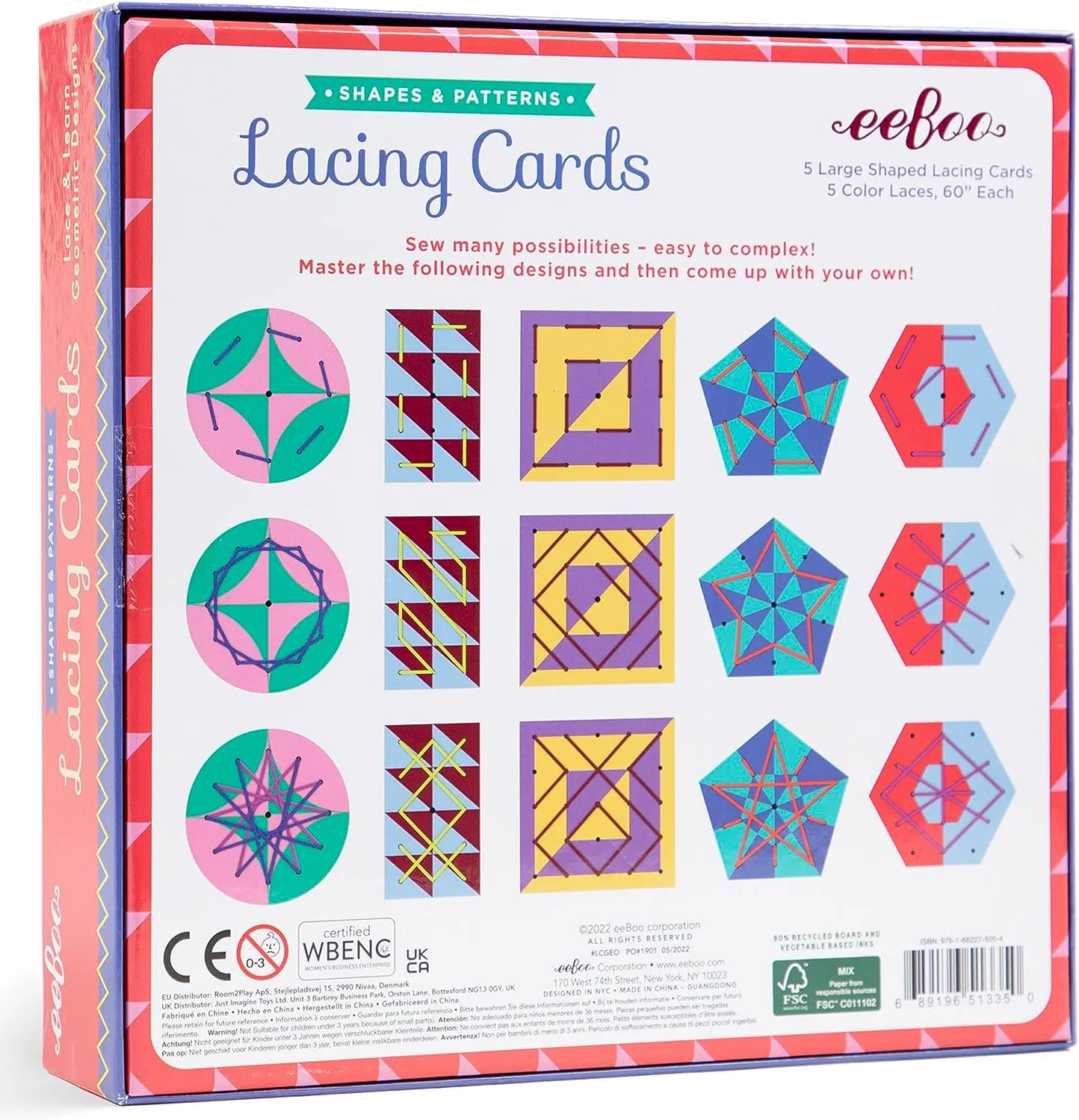 Shapes and Patterns Lacing Cards