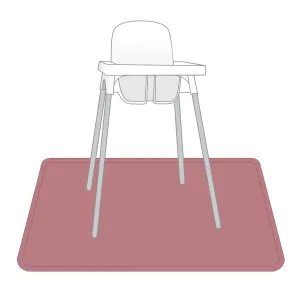 Solid Blush Minimalist Splash Mat - A Waterproof Catch-All for Highchair Spills and More!