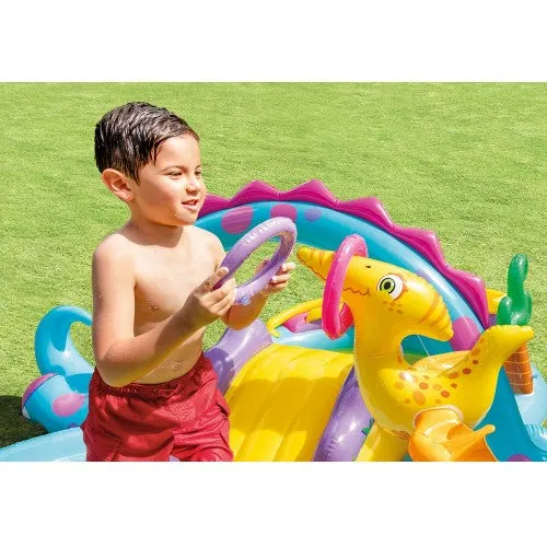 Super Cool Children’s Outdoor Dinoland Inflatable Kiddie Pool Park With Water Slide