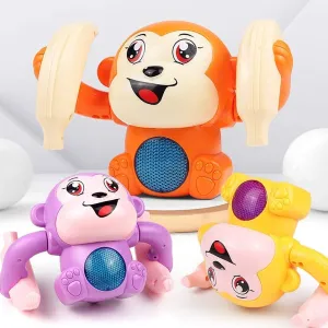 TEC TAVAKKAL Dancing and Spinning Rolling Doll Tumble Monkey, Bump & Go Toy 360 Degree Rotating Spot Stunt with Light and Sound Effects and Sensor for Kids