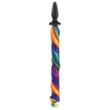 Unicorn Tails Silicone Butt Plug (Rainbow)